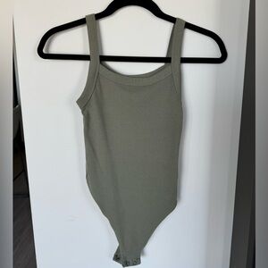 AE American Eagle Sage Green Tank Bodysuit